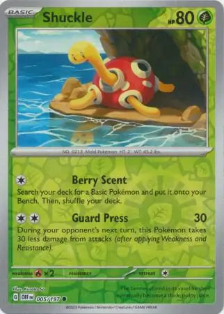 Shuckle 005/197 (SV03: Obsidian Flames)  - Reverse Holofoil | Good Games Adelaide SA