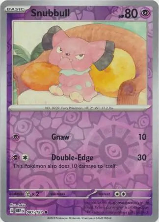Snubbull 087/197 (SV03: Obsidian Flames)  - Reverse Holofoil | Good Games Adelaide SA
