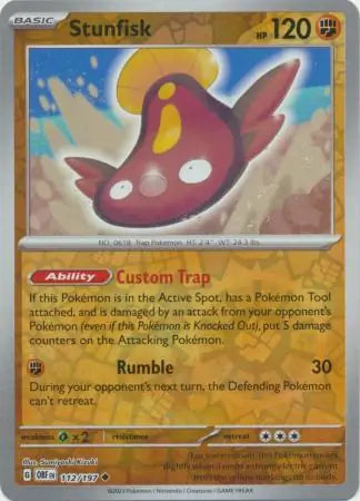 Stunfisk 112/197 (SV03: Obsidian Flames)  - Reverse Holofoil | Good Games Adelaide SA