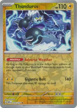 Thundurus 070/197 (SV03: Obsidian Flames)  - Reverse Holofoil | Good Games Adelaide SA
