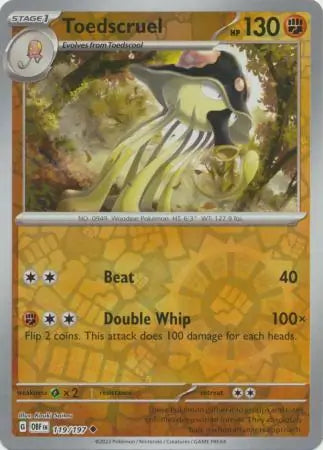 Toedscruel 119/197 (SV03: Obsidian Flames)  - Reverse Holofoil | Good Games Adelaide SA