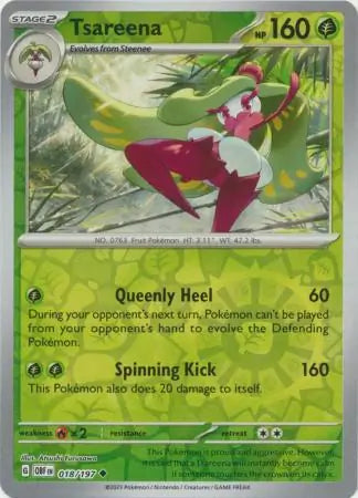 Tsareena 018/197 (SV03: Obsidian Flames)  - Reverse Holofoil | Good Games Adelaide SA