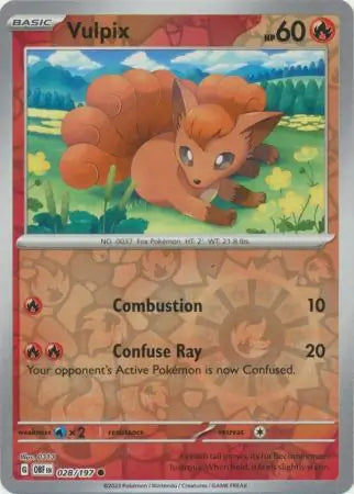 Vulpix 028/197 (SV03: Obsidian Flames)  - Reverse Holofoil | Good Games Adelaide SA