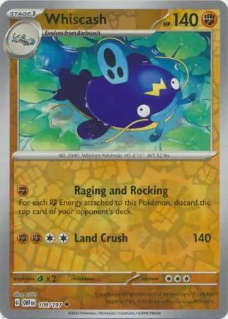 Whiscash 109/197 (SV03: Obsidian Flames)  - Reverse Holofoil | Good Games Adelaide SA