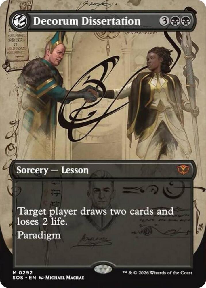 Decorum Dissertation Borderless 292 (Secrets of Strixhaven)  - Foil | Good Games Adelaide SA