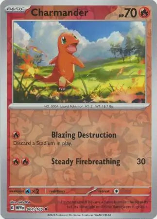 Charmander 004/165 (SV: Scarlet & Violet 151)  - Reverse Holofoil | Good Games Adelaide SA