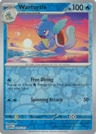 Wartortle 008/165 (SV: Scarlet & Violet 151)  - Reverse Holofoil | Good Games Adelaide SA