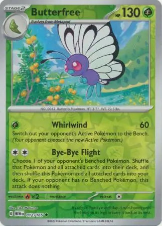 Butterfree 012/165 (SV: Scarlet & Violet 151)  - Reverse Holofoil | Good Games Adelaide SA