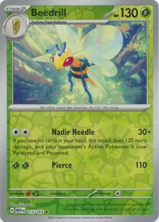 Beedrill 015/165 (SV: Scarlet & Violet 151)  - Reverse Holofoil | Good Games Adelaide SA