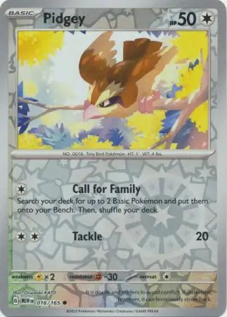 Pidgey 016/165 (SV: Scarlet & Violet 151)  - Reverse Holofoil | Good Games Adelaide SA