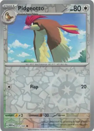 Pidgeotto 017/165 (SV: Scarlet & Violet 151)  - Reverse Holofoil | Good Games Adelaide SA