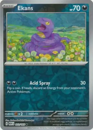 Ekans 023/165 (SV: Scarlet & Violet 151)  - Reverse Holofoil | Good Games Adelaide SA