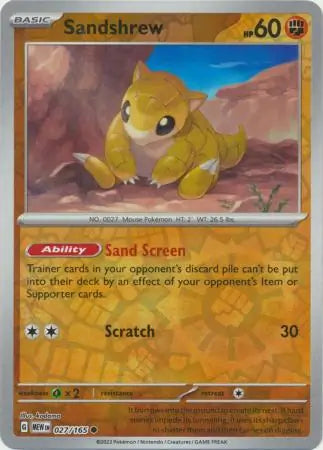 Sandshrew 027/165 (SV: Scarlet & Violet 151)  - Reverse Holofoil | Good Games Adelaide SA