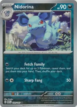Nidorina 030/165 (SV: Scarlet & Violet 151)  - Reverse Holofoil | Good Games Adelaide SA