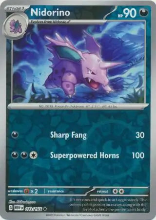 Nidorino 033/165 (SV: Scarlet & Violet 151)  - Reverse Holofoil | Good Games Adelaide SA