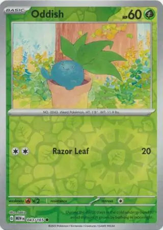 Oddish 043/165 (SV: Scarlet & Violet 151)  - Reverse Holofoil | Good Games Adelaide SA