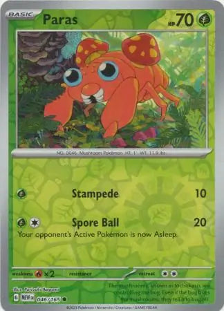 Paras 046/165 (SV: Scarlet & Violet 151)  - Reverse Holofoil | Good Games Adelaide SA