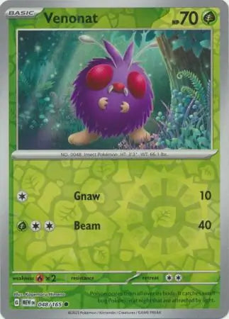 Venonat 048/165 (SV: Scarlet & Violet 151)  - Reverse Holofoil | Good Games Adelaide SA