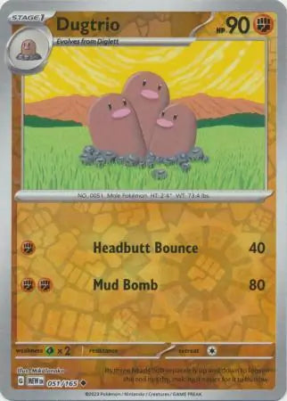 Dugtrio 051/165 (SV: Scarlet & Violet 151)  - Reverse Holofoil | Good Games Adelaide SA