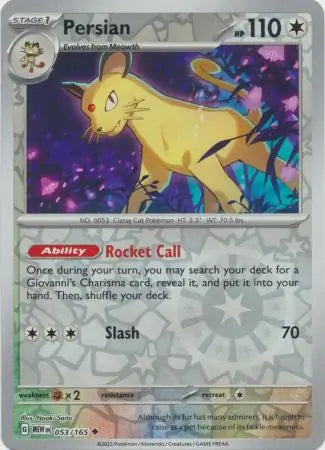 Persian 053/165 (SV: Scarlet & Violet 151)  - Reverse Holofoil | Good Games Adelaide SA