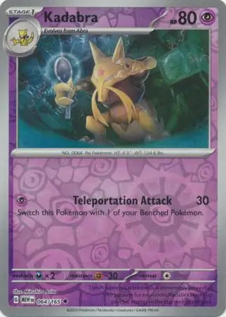 Kadabra 064/165 (SV: Scarlet & Violet 151)  - Reverse Holofoil | Good Games Adelaide SA