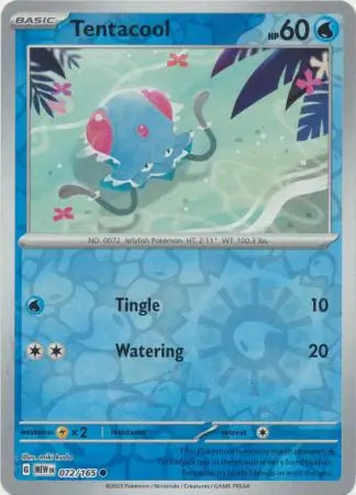 Tentacool 072/165 (SV: Scarlet & Violet 151)  - Reverse Holofoil | Good Games Adelaide SA