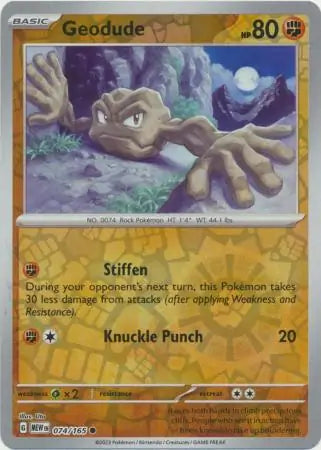 Geodude 074/165 (SV: Scarlet & Violet 151)  - Reverse Holofoil | Good Games Adelaide SA