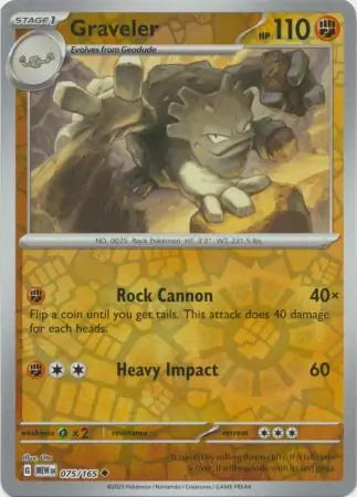 Graveler 075/165 (SV: Scarlet & Violet 151)  - Reverse Holofoil | Good Games Adelaide SA