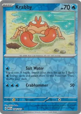 Krabby 098/165 (SV: Scarlet & Violet 151)  - Reverse Holofoil | Good Games Adelaide SA