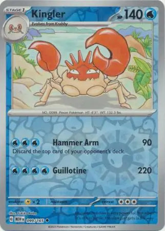 Kingler 099/165 (SV: Scarlet & Violet 151)  - Reverse Holofoil | Good Games Adelaide SA