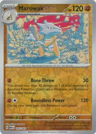 Marowak 105/165 (SV: Scarlet & Violet 151)  - Reverse Holofoil | Good Games Adelaide SA
