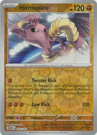 Hitmonlee 106/165 (SV: Scarlet & Violet 151)  - Reverse Holofoil | Good Games Adelaide SA