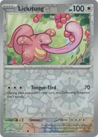 Lickitung 108/165 (SV: Scarlet & Violet 151)  - Reverse Holofoil | Good Games Adelaide SA