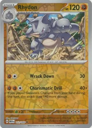 Rhydon 112/165 (SV: Scarlet & Violet 151)  - Reverse Holofoil | Good Games Adelaide SA