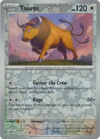 Tauros 128/165 (SV: Scarlet & Violet 151)  - Reverse Holofoil | Good Games Adelaide SA