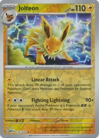 Jolteon 135/165 (SV: Scarlet & Violet 151)  - Reverse Holofoil | Good Games Adelaide SA