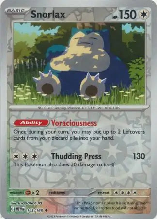 Snorlax 143/165 (SV: Scarlet & Violet 151)  - Reverse Holofoil | Good Games Adelaide SA