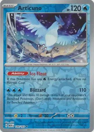 Articuno 144/165 (SV: Scarlet & Violet 151)  - Reverse Holofoil | Good Games Adelaide SA