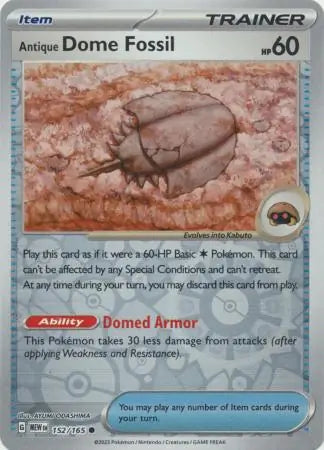 Antique Dome Fossil 152/165 (SV: Scarlet & Violet 151)  - Reverse Holofoil | Good Games Adelaide SA