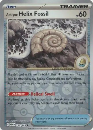 Antique Helix Fossil 153/165 (SV: Scarlet & Violet 151)  - Reverse Holofoil | Good Games Adelaide SA