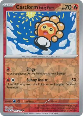 Castform Sunny Form 020/191 (SV08: Surging Sparks)  - Reverse Holofoil | Good Games Adelaide SA