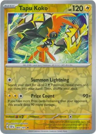 Tapu Koko 065/191 (SV08: Surging Sparks)  - Reverse Holofoil | Good Games Adelaide SA