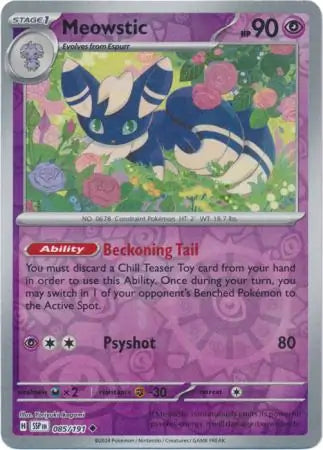 Meowstic 085/191 (SV08: Surging Sparks)  - Reverse Holofoil | Good Games Adelaide SA