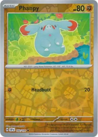 Phanpy 102/191 (SV08: Surging Sparks)  - Reverse Holofoil | Good Games Adelaide SA