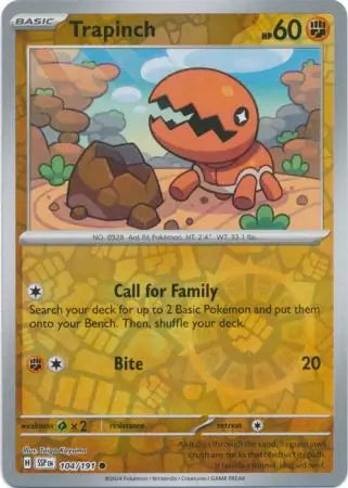 Trapinch 104/191 (SV08: Surging Sparks)  - Reverse Holofoil | Good Games Adelaide SA