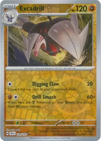 Excadrill 109/191 (SV08: Surging Sparks)  - Reverse Holofoil | Good Games Adelaide SA