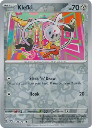 Klefki 128/191 (SV08: Surging Sparks)  - Reverse Holofoil | Good Games Adelaide SA