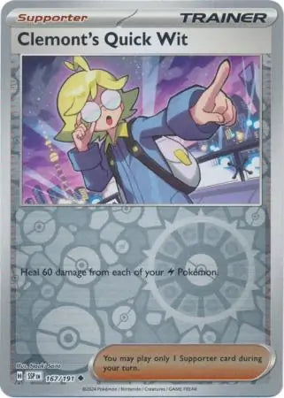 Clemont's Quick Wit 167/191 (SV08: Surging Sparks)  - Reverse Holofoil | Good Games Adelaide SA