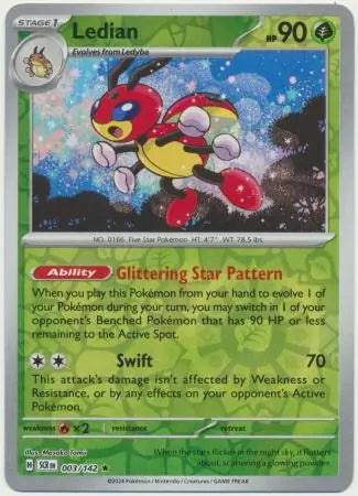 Ledian 003/142 (SV07: Stellar Crown)  - Reverse Holofoil | Good Games Adelaide SA