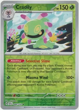 Cradily 006/142 (SV07: Stellar Crown)  - Reverse Holofoil | Good Games Adelaide SA